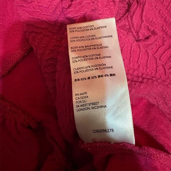 Maeve Women's XS Pink Textured‎ Peplum Blouse Long Sleeve - Picture 9 of 9